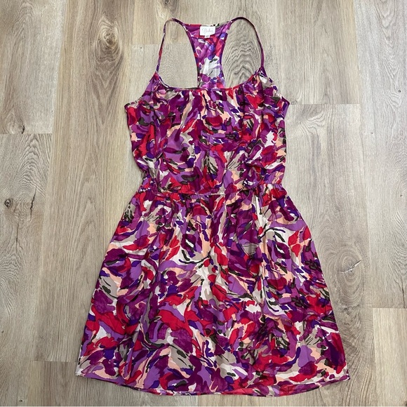 Parker Multicolor Floral Silk Racerback Dress - Picture 4 of 9